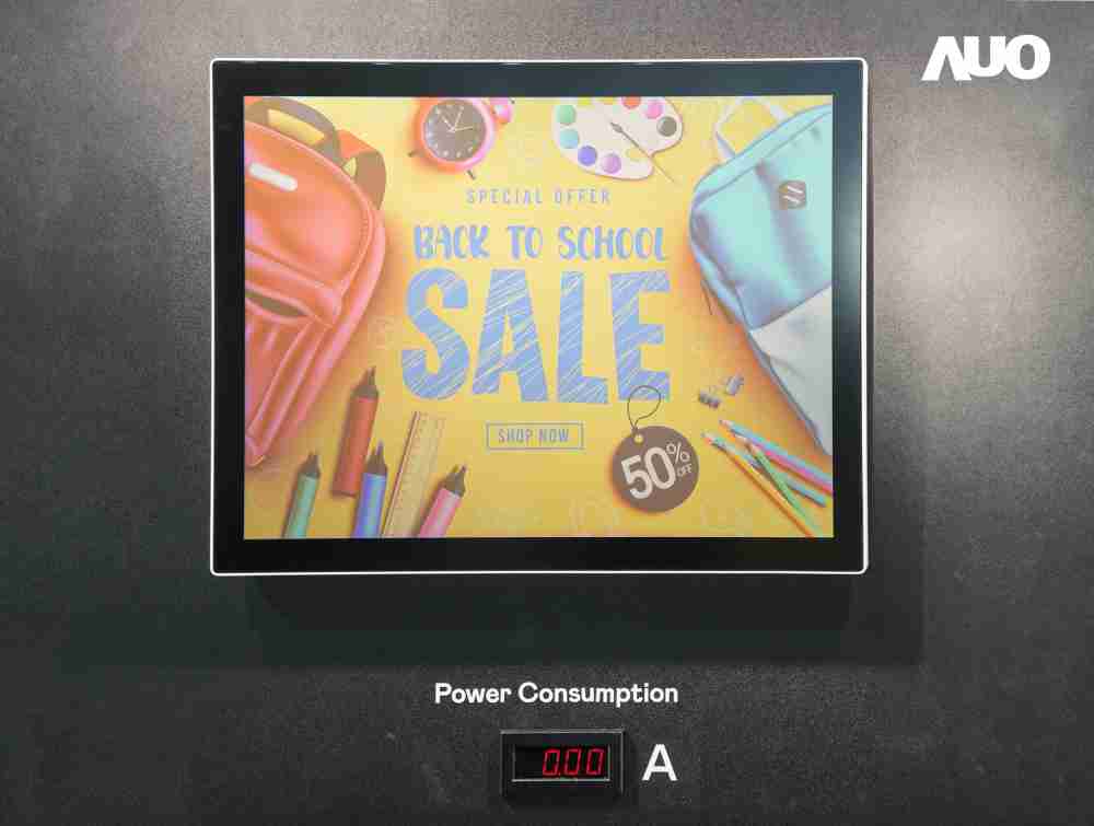 欧陆注册展示胆固醇液晶超低耗能户外全彩显示器，，，ChLC（胆固醇液晶）以双稳态技术使静态显示零功耗，，，，具省电、、、、高彩度、、、、环保的特性，，，，还整合软硬件系统解决方案，，，可透过单一云端平台管理